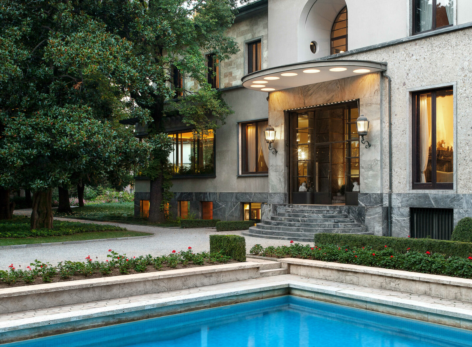 Outdoor entrance of Villa Necchi Campiglio