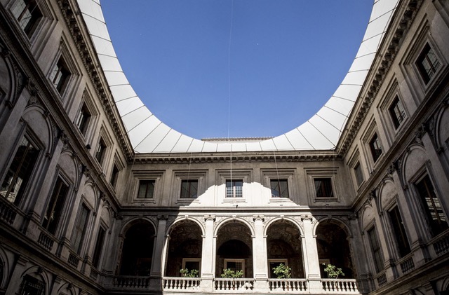 Courtyard of Palazzo Altemps looking at the sky